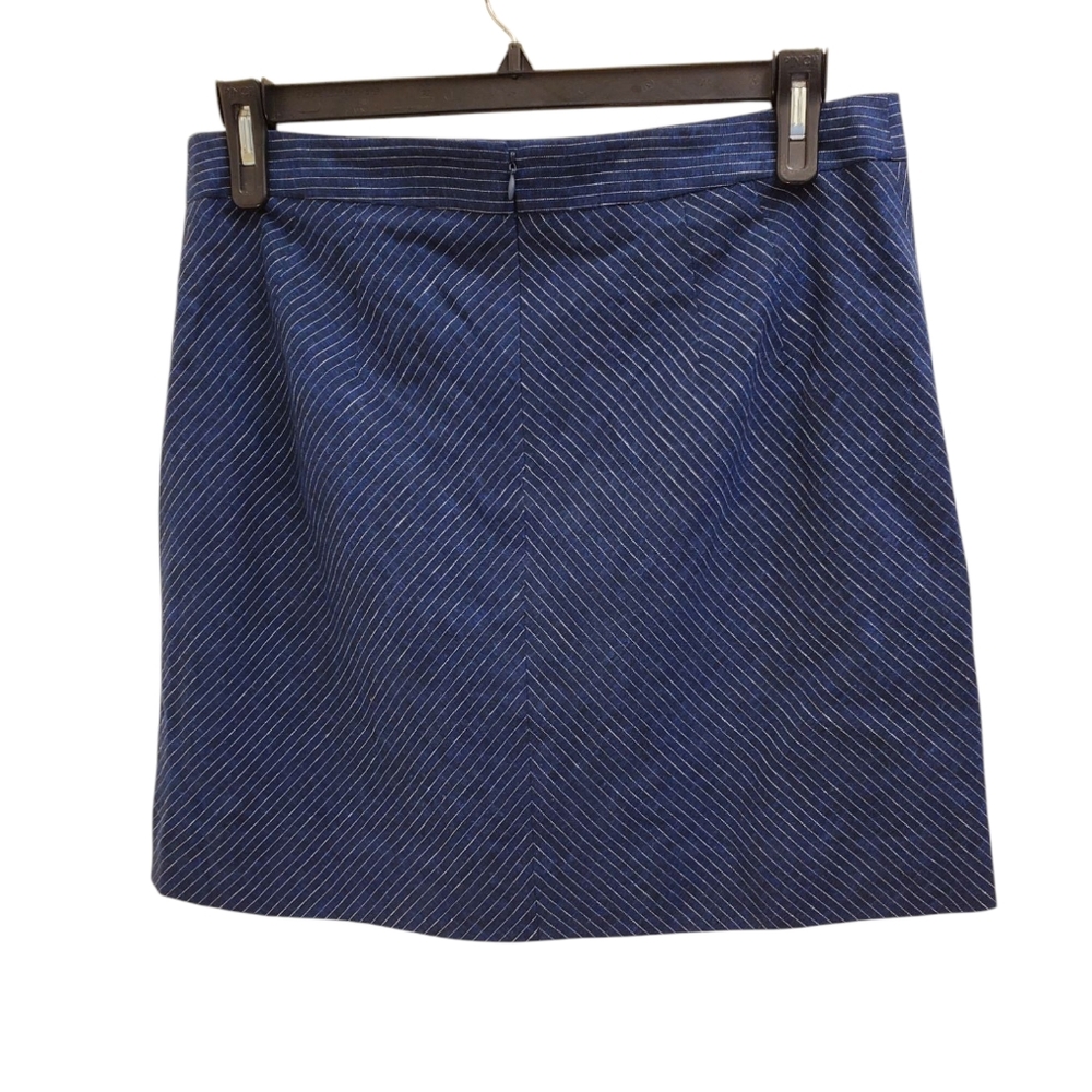 DKNY Navy Blue White Pinstripe Career Business Skirt Size 12